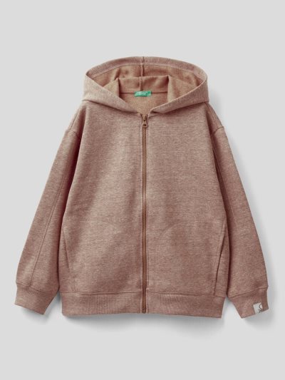 Brown Kids' Benetton Recycled Fabric Hoodie | AU919098