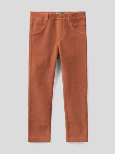 Brown Kids' Benetton Ribbed Chenille Trousers | AU543404