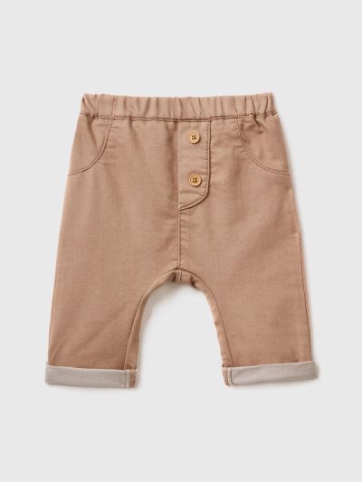 Brown Kids' Benetton Stretch Cotton Blend Trousers | AU912924