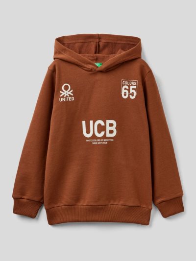 Brown Kids' Benetton Warm Hoodie | AU711105