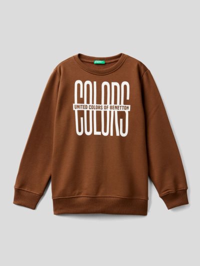 Brown Kids' Benetton Warm Logo Sweatshirt | AU260029