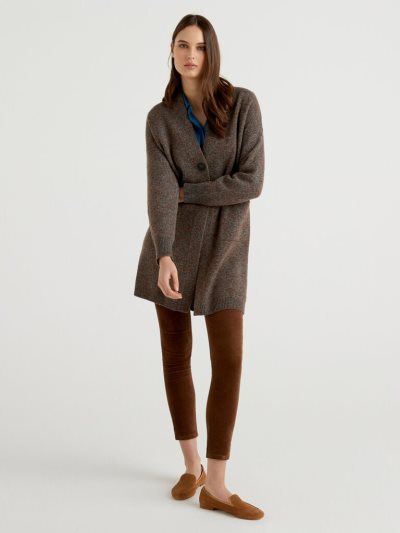 Brown Women's Benetton Pure Shetland Wool Coats | AU999258