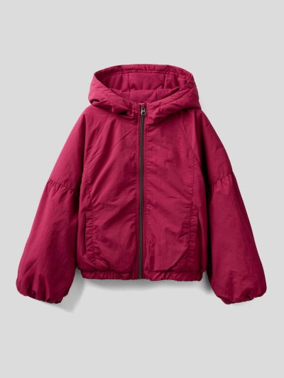 Burgundy Kids' Benetton Balloon Sleeves Light Jackets | AU329672