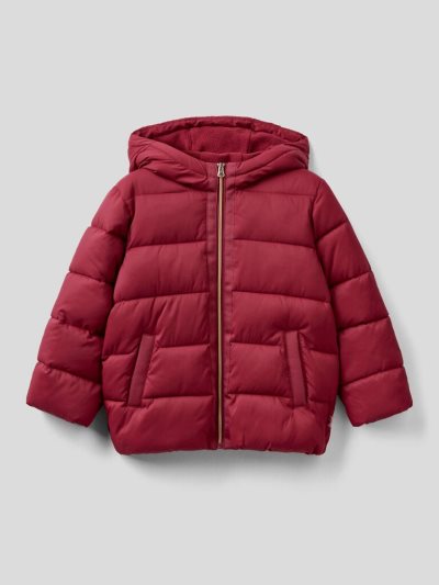 Burgundy Kids' Benetton Padded "Rain Defender" Light Jackets | AU531246