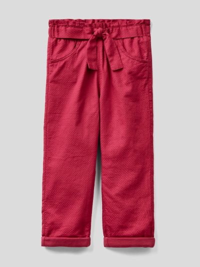 Burgundy Kids' Benetton Sash Trousers | AU207014