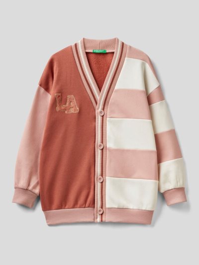 Burnt Kids' Benetton Oversized Warm Fleece Cardigan | AU684835