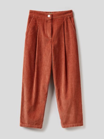 Burnt Kids' Benetton Slouchy Fit Velvet Trousers | AU294676