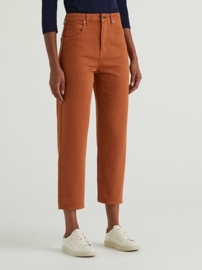 Burnt Women's Benetton Long Mom Fit Trousers | AU227094