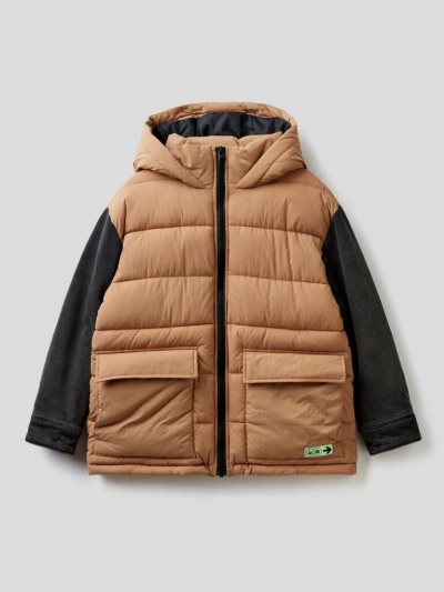 Camel Kids' Benetton Denim Sleeves Padded Jackets | AU268190