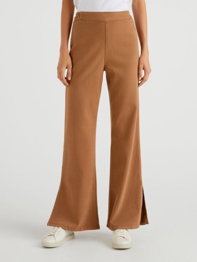 Camel Women's Benetton Flared Slits Trousers | AU372720