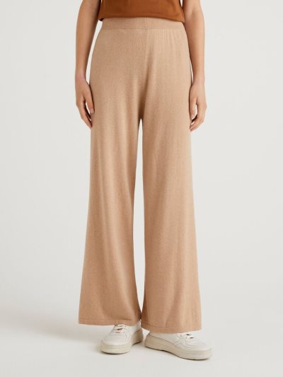 Camel Women's Benetton Wool And Cashmere Blend Trousers | AU668907