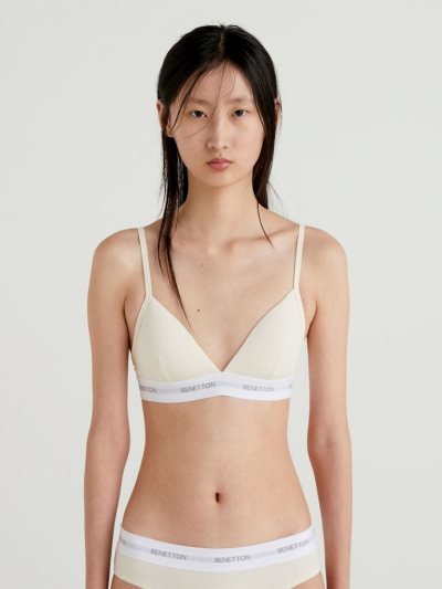 Cream White Women's Benetton Triangle Bras | AU126919