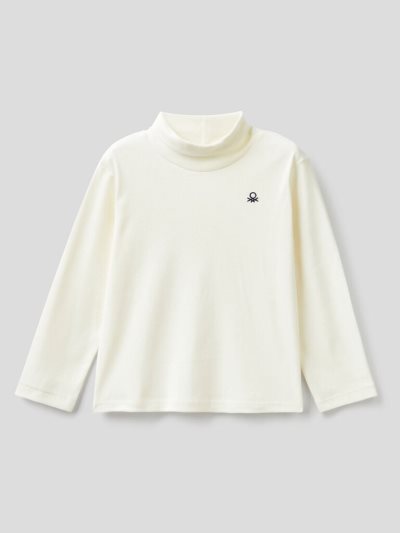 Creamy White Kids' Benetton Long Sleeve Turtle Neck T Shirts | AU232544