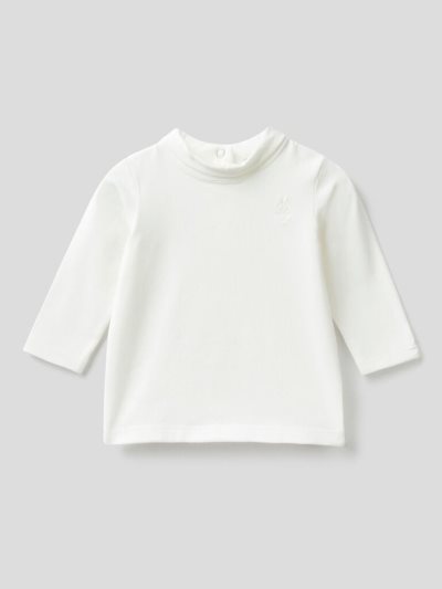 Creamy White Kids' Benetton Long Sleeve Turtleneck T Shirts | AU608401