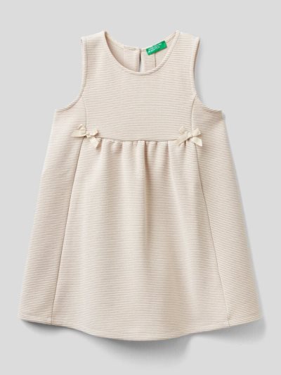 Creamy White Kids' Benetton Pinafore Lurex Dress | AU135104