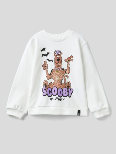 Creamy White Kids' Benetton Scooby-doo Glow-in-the-dark Print Sweatshirt | AU491112