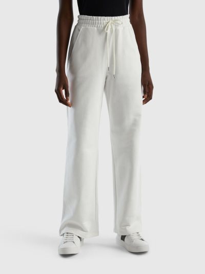 Creamy White Women's Benetton High-waisted Sweatpants | AU220664