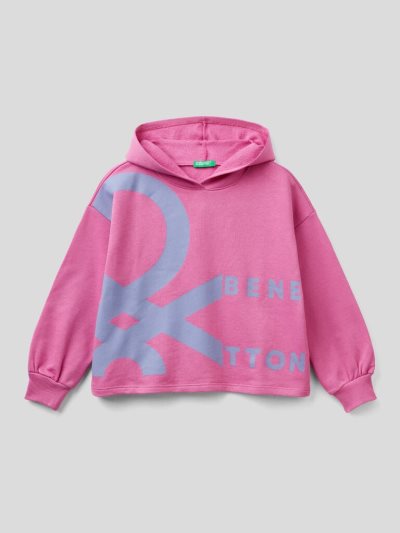 Cyclamen Kids' Benetton 100% Cotton Boxy Hoodie | AU342292