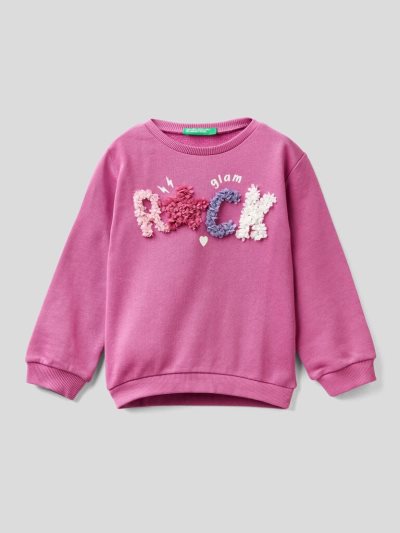 Cyclamen Kids' Benetton Petal Look Applique Sweatshirt | AU376493