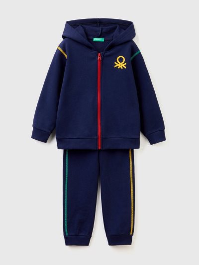 Dark Blue Kids' Benetton 100% Cotton Sweat Tracksuits | AU410049