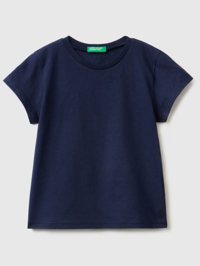 Dark Blue Kids' Benetton 100% Organic Cotton Short Sleeve T-shirts | AU902116