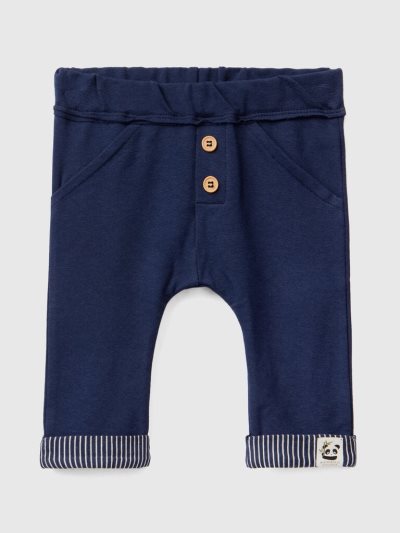 Dark Blue Kids' Benetton Cuffs Sweatpants | AU750399