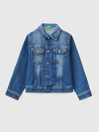 Dark Blue Kids' Benetton Denim Light Jackets | AU068399