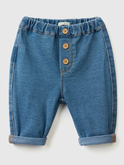 Dark Blue Kids' Benetton Denim Look Trousers | AU742923