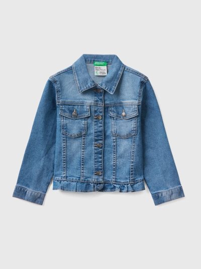 Dark Blue Kids' Benetton Eco-recycle Jean Light Jackets | AU464652