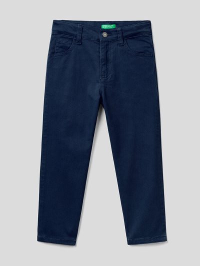 Dark Blue Kids' Benetton Five-pocket Stretch Trousers | AU732249