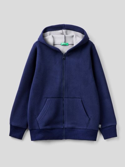 Dark Blue Kids' Benetton Fleece Hoodie | AU686877