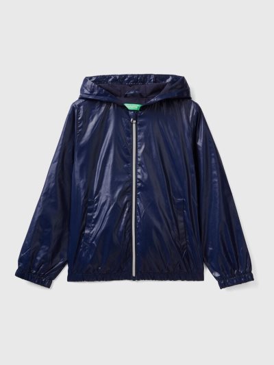 Dark Blue Kids' Benetton Light "Rain Defender" Jackets | AU131748