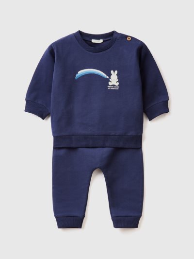 Dark Blue Kids' Benetton Light Sweat Dungarees | AU913319