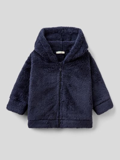 Dark Blue Kids' Benetton Long Sleeve Fleece Hoodie | AU563708