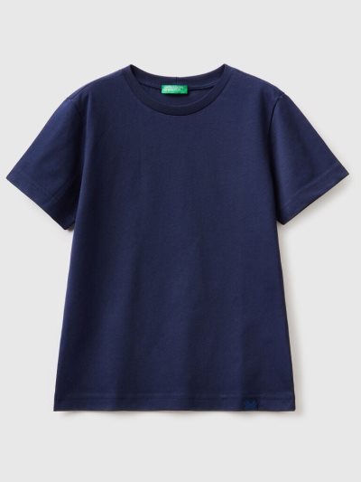 Dark Blue Kids' Benetton Organic Cotton Short Sleeve T-shirts | AU223527