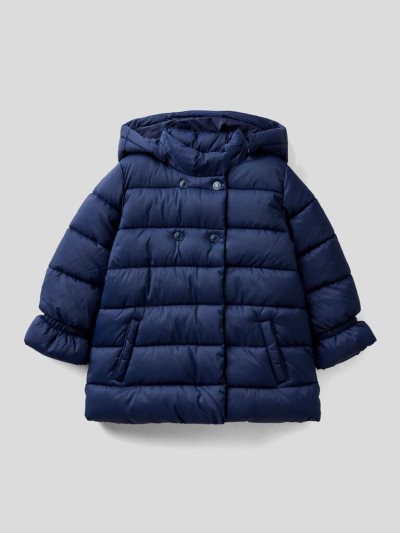 Dark Blue Kids' Benetton Padded Double-breasted Jackets | AU490000