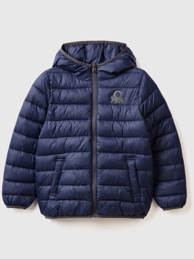 Dark Blue Kids' Benetton Padded Hood Jackets | AU480212