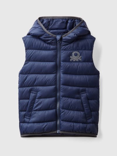 Dark Blue Kids' Benetton Padded Hood Jackets | AU748731