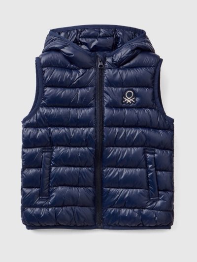 Dark Blue Kids' Benetton Padded Hood Light Jackets | AU569074