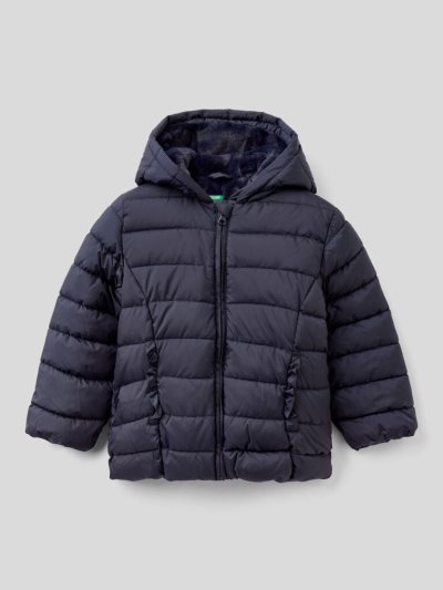 Dark Blue Kids' Benetton Puffer Rouches Padded Jackets | AU166600