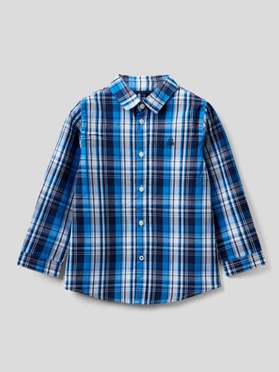 Dark Blue Kids' Benetton Pure Cotton Shirts | AU824728