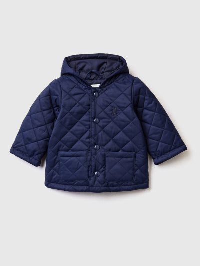 Dark Blue Kids' Benetton Quilted Hood Jackets | AU115059