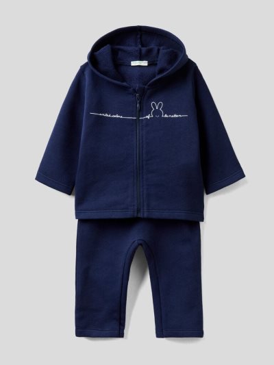 Dark Blue Kids' Benetton Set Warm Organic Cotton Outfit | AU606255