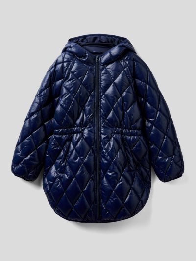 Dark Blue Kids' Benetton Shiny Quilted Padded Jackets | AU923323