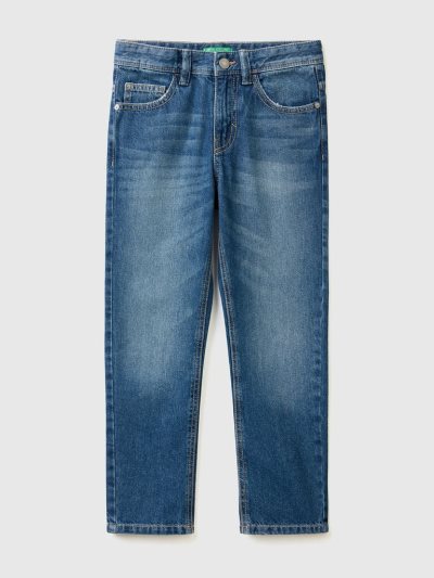 Dark Blue Kids' Benetton Straight Leg Jeans | AU865936