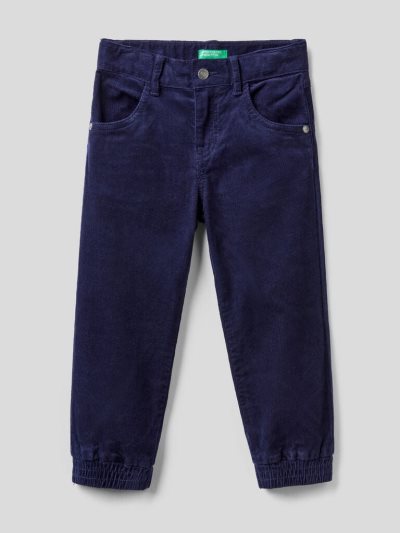 Dark Blue Kids' Benetton Stretch Corduroy Trousers | AU996577