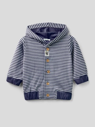 Dark Blue Kids' Benetton Striped Hoodie | AU355895