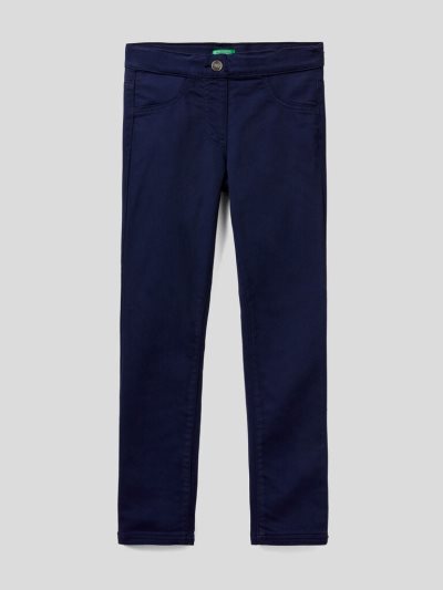 Dark Blue Kids' Benetton Super Skinny Trousers | AU226117