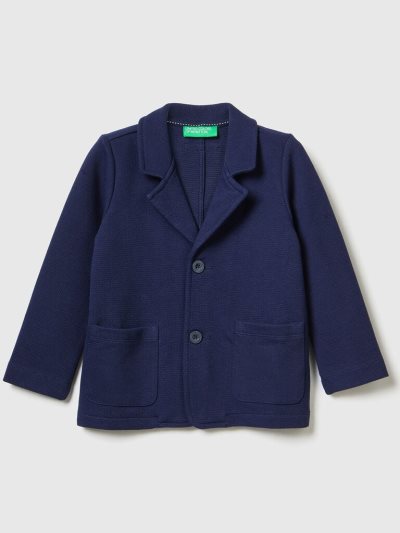 Dark Blue Kids' Benetton Sweat Pockets Blazers | AU420441