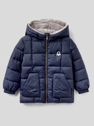 Dark Blue Kids' Benetton Teddy Interior Padded Jackets | AU255706